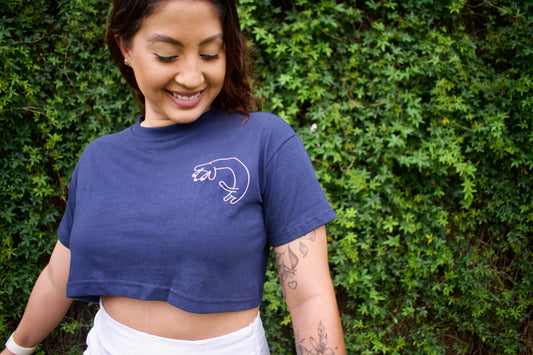 Sundays Are For Sleeping In - Azul CROPTOP